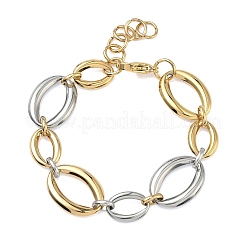 304 Stainless Steel Oval Link Chain Bracelets for Women&nbsp;BJEW-D456-05GP-02