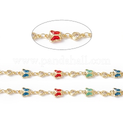 Handmade Eco-friendly Brass Butterfly & Heart Link Chain&nbsp;CHC-E025-29G