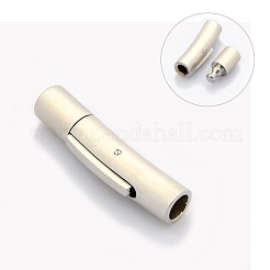 Tarnish Resistant Mixed Styles Glazed or Matte Column 304 Stainless Steel Bayonet Necklace Clasps&nbsp;STAS-I013-4mm-B