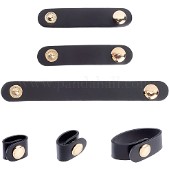 6Pcs 3 Styles Cowhide Leather Cable Straps with Golden Metal Snap Button&nbsp;FIND-CL0001-73B