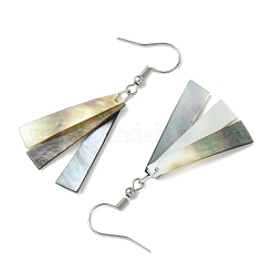 Trapezoid Natural Black Lip Shell Dangle Earrings&nbsp;EJEW-JE06312