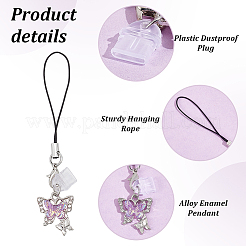 10Pcs Alloy Rhinestone and Resin Mobile Straps&nbsp;PALLOY-OC00038