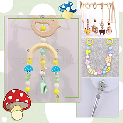 20Pcs 2 Colors Mushroom Food Grade Eco-Friendly Silicone Beads&nbsp;SIL-CP0001-03