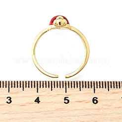 Brass Enamel Cuff Open Rings for Women&nbsp;RJEW-F184-13A-G