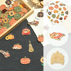 56Pcs 14 Styles Thanksgiving Day Alloy Pendants&nbsp;ENAM-SC0006-78