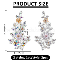 2Pcs 2 Styles Polyester Embroidery on Clothing Patches&nbsp;DIY-FH0010-10