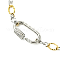 5MM Two Tone 304 Stainless Steel Textured Figaro Chain Necklaces&nbsp;NJEW-JN06466-01