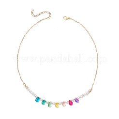 Glass & Shell Pearl Pendant Necklaces&nbsp;NJEW-TA00225