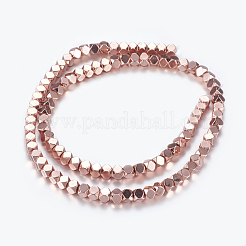 Non-magnetic Synthetic Hematite Beads Strands&nbsp;G-P338-25A-4mm-RG