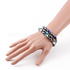 Non-Magnetic Synthetic Hematite Beads Stretch Bracelets&nbsp;BJEW-JB05895