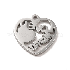 Non-Tarnish Mother's Day Theme 304 Stainless Steel Pendants&nbsp;LS-STAS-E171-03P-07