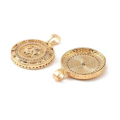 Brass & Clear Cubic Zirconia Pendants&nbsp;KK-G558-14G