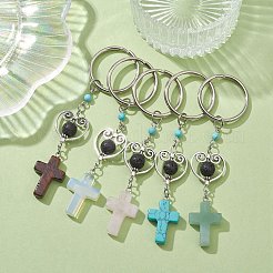Gemstone Cross Pendant Keychain&nbsp;KEYC-JKC00516
