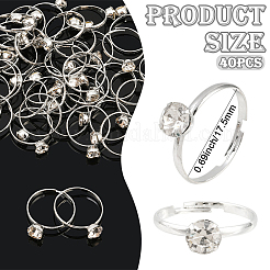 40Pcs Adjustable Alloy Rhinestone Finger Rings for Women&nbsp;RJEW-SP0001-02P