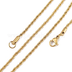 Trendy Men's 304 Stainless Steel Rope Chain Necklaces&nbsp;NJEW-M072-F-01