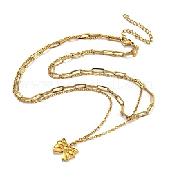 304 Stainless Steel Bowknot Pendant Necklaces&nbsp;LS-NJEW-L182-001G-06