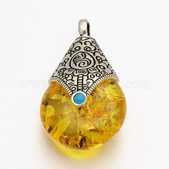Teardrop Tibetan Style Pendants&nbsp;X-TIBEP-N007-01