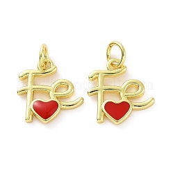 Rack Plating Brass Enamel Charms&nbsp;KK-C008-18G-02