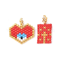 2Pcs Handmade Loom Pattern MIYUKI Glass Seed Beads&nbsp;PALLOY-MZ00607