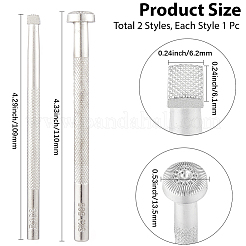 2Pcs 2 Styles DIY Alloy Steel Leathercraft Stamps&nbsp;TOOL-GF0003-53C