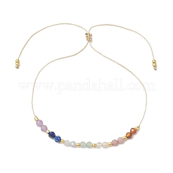 Chakra Theme Adjustable Natural Mixed Gemstone Braided Bead Bracelets for Women&nbsp;BJEW-JB11618-03