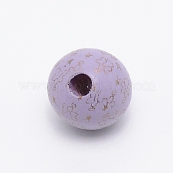 Printed Natural Wood Beads&nbsp;LS-WOOD-TAC0007-57E