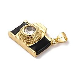 Brass Micro Pave Cubic Zirconia & Enamel Pendants&nbsp;KK-Q098-36G-A