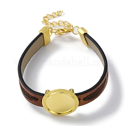 Alloy Flat Round Link Bracelet Settings fit for Cabochons&nbsp;FIND-M009-01G