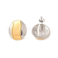 304 Stainless Steel Two Tone Stud Earrings&nbsp;EJEW-F355-04GP-07