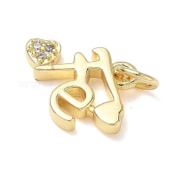 Brass Micro Pave Clear Cubic Zirconia Charms&nbsp;KK-L253-22G-01