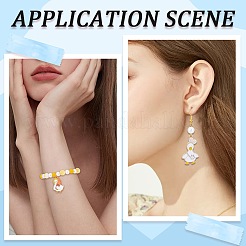 24Pcs 6 Styles Light Gold Tone Alloy Enamel Pendants&nbsp;ENAM-SC0004-60