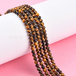 Natural Tiger Eye Beads Strands&nbsp;G-G099-3mm-4