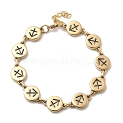 12 Constellations 304 Stainless Steel Link Chain Bracelets&nbsp;BJEW-I239-01G-07