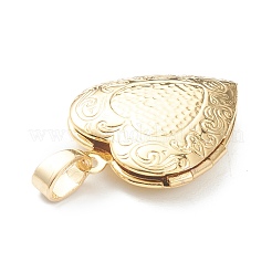Brass Locket Pendants&nbsp;KK-P199-17G
