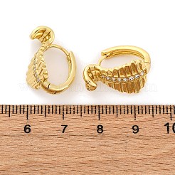 Snake Brass Micro Pave Cubic Zirconia Hoop Earrings&nbsp;EJEW-R025-18G