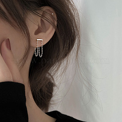 Stick Brass Cable Chain Stud Earrings&nbsp;FS-WGC480B-01