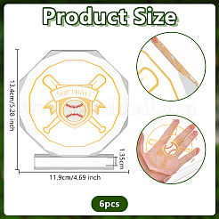 6Pcs Acrylic Sports Ball Trophy Awar&nbsp;ODIS-OC0001-94B