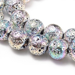Electroplated Natural Lava Rock Beads Strands&nbsp;G-I260-01D