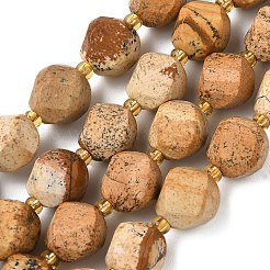 Natural Picture Jasper Beads Strands&nbsp;G-U023-A09-01