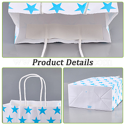 Kraft Paper Star Printed Bags with Handles&nbsp;ABAG-WH20013-08D