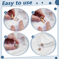 4Pcs Alloy Rhinestone Cufflinks&nbsp;BUTT-PH0001-57G-01