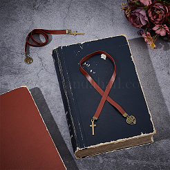 2Pcs Cowhide Leather Cord Bookmark&nbsp;AJEW-WR00004