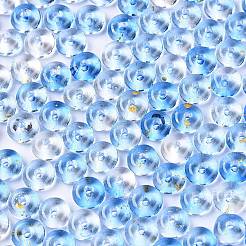 Spray Painted Transparent Glass Seed Beads&nbsp;SEED-T007-05H