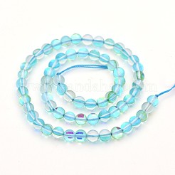 Round Synthetic Moonstone Beads Strands&nbsp;G-M210-6mm-10