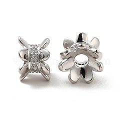 Rack Plating Brass Micro Pave Cubic Zirconia Beads&nbsp;KK-C010-08