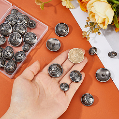 30Pcs 3 Styles Skull with Flat Round Alloy Shank Buttons&nbsp;BUTT-FH0001-038AS