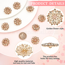 10Pcs Alloy Rhinestone Shank Buttons&nbsp;FIND-FG0003-21G