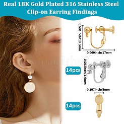 28Pcs 2 Colors 316 Stainless Steel Clip-on Earring Findings&nbsp;EJEW-BBC0001-84