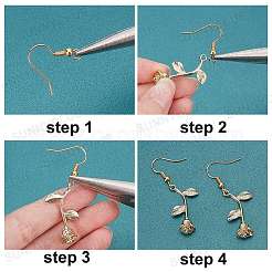 Rose Theme Dangle Earrings DIY Making Kit&nbsp;DIY-SC0017-57