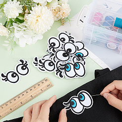 24Pcs 3 Style Cartoon Style Double Eye Embroidered Cloth Patches&nbsp;PATC-BC0001-05